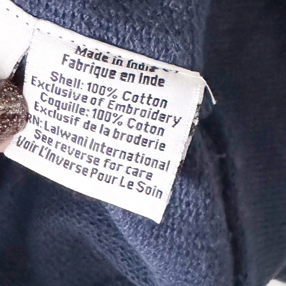 HEMANT & NANDITA Navy Crystal Embellished Sweatshirt Sweater/Pullover - Picture 9 of 10